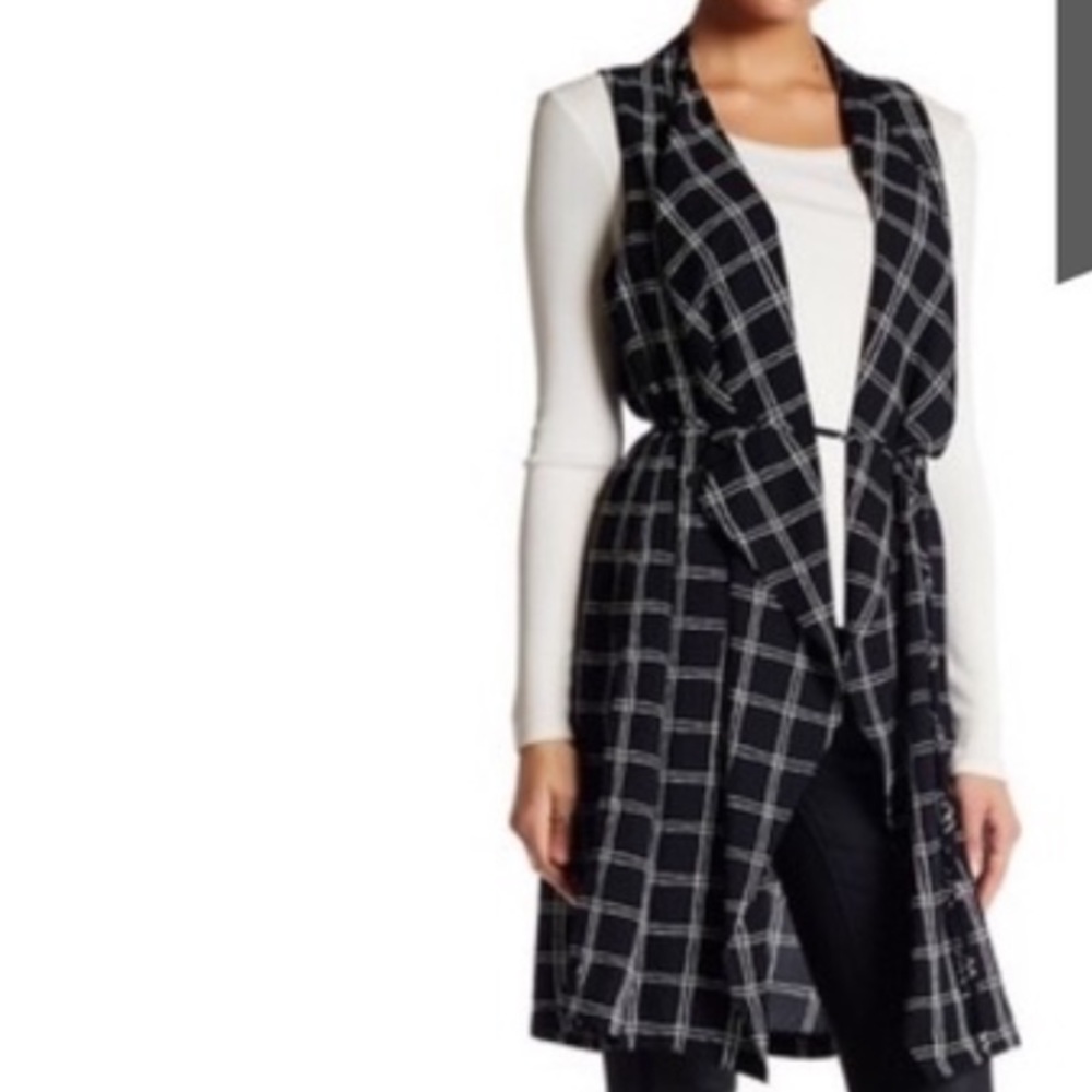 Nordstrom ASTR Plaid Open Vest